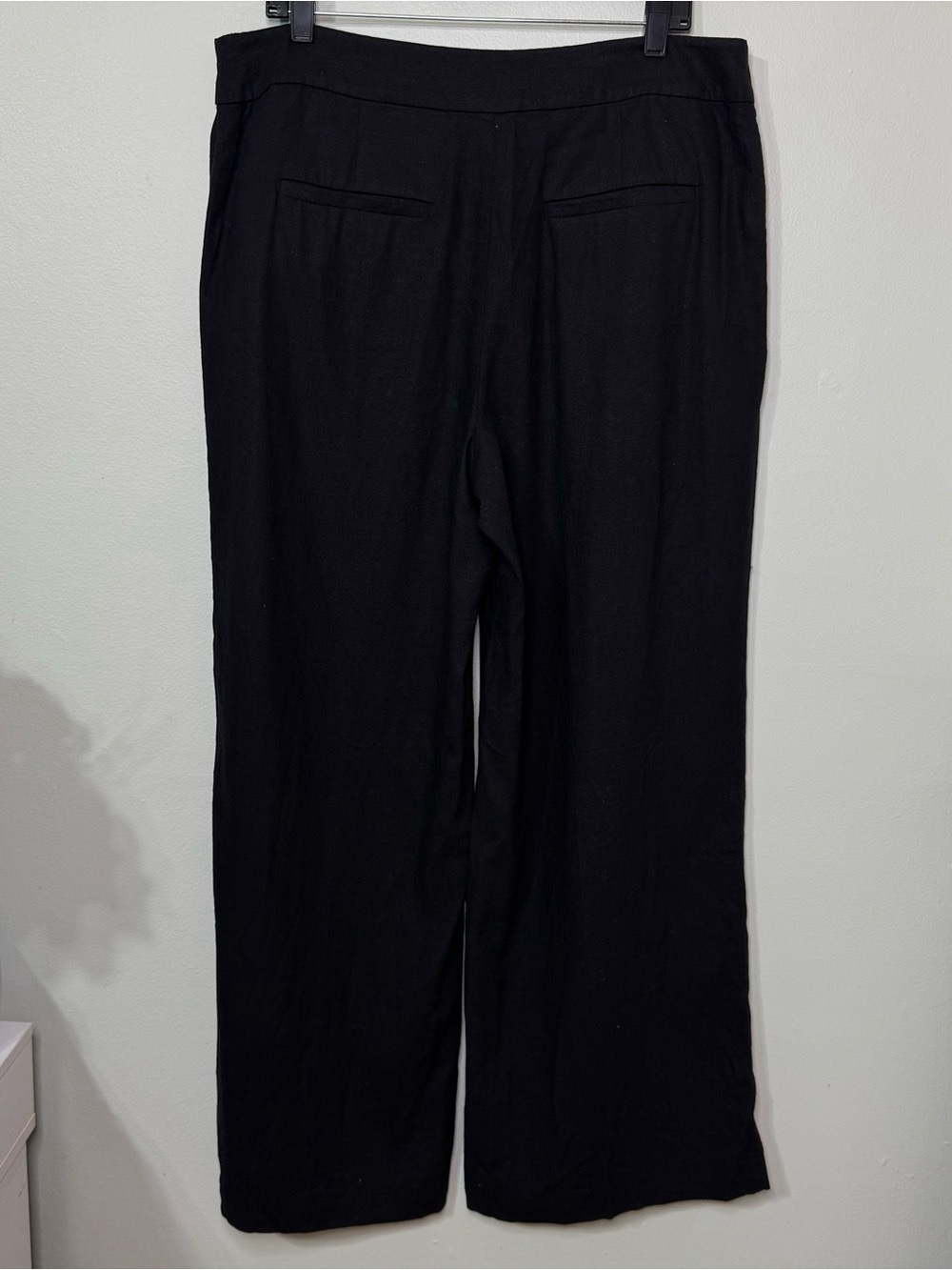 The LOFT Clean Wide Leg Pants in Linen Blend Black Size 14 - Picture 5 of 12